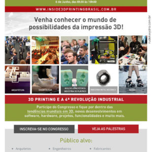 Ingressos a venda para a feira Inside 3D Printing Brasil
